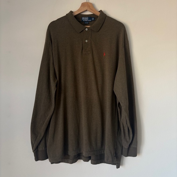 Vintage Ralph Lauren Long Sleeve Polo Shirt in Olive - Picture 4 of 7